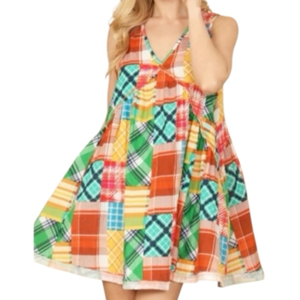 Ces Femme Multi Color Patchwork Mini Sundress (NW… - image 5